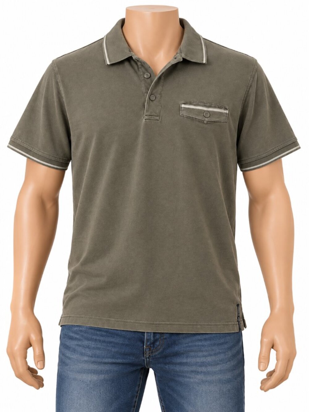 APT. 9 Men's Polo Shirt Small Olive Green Pocket Short Sleeve Casual